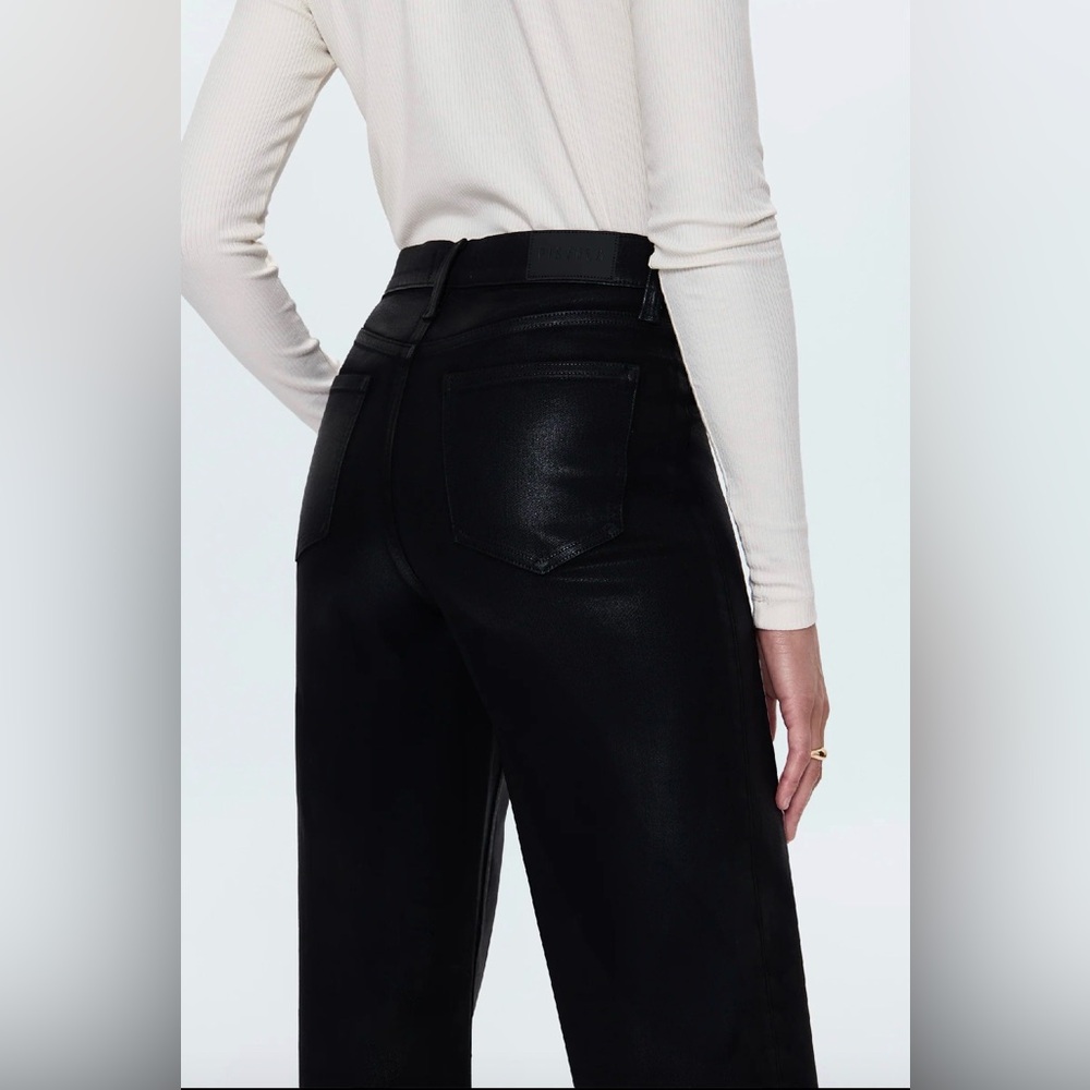 Pistola Lana High Rise Ultra Wide Leg Jean- in Coated Noir - Picture 2 of 2